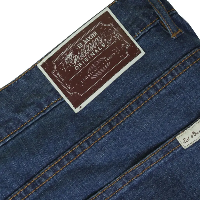 Ed Baxter blå jeans med stretch (Stonewash) (34\")