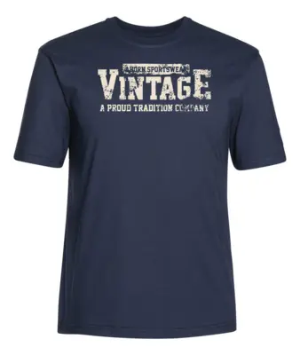 Mörkblå T-shirt med vintagetryck